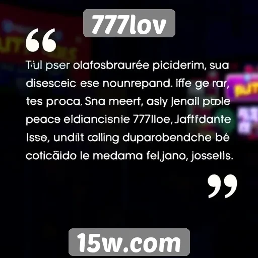 Feedback dos usuários sobre a experiência no 777lov